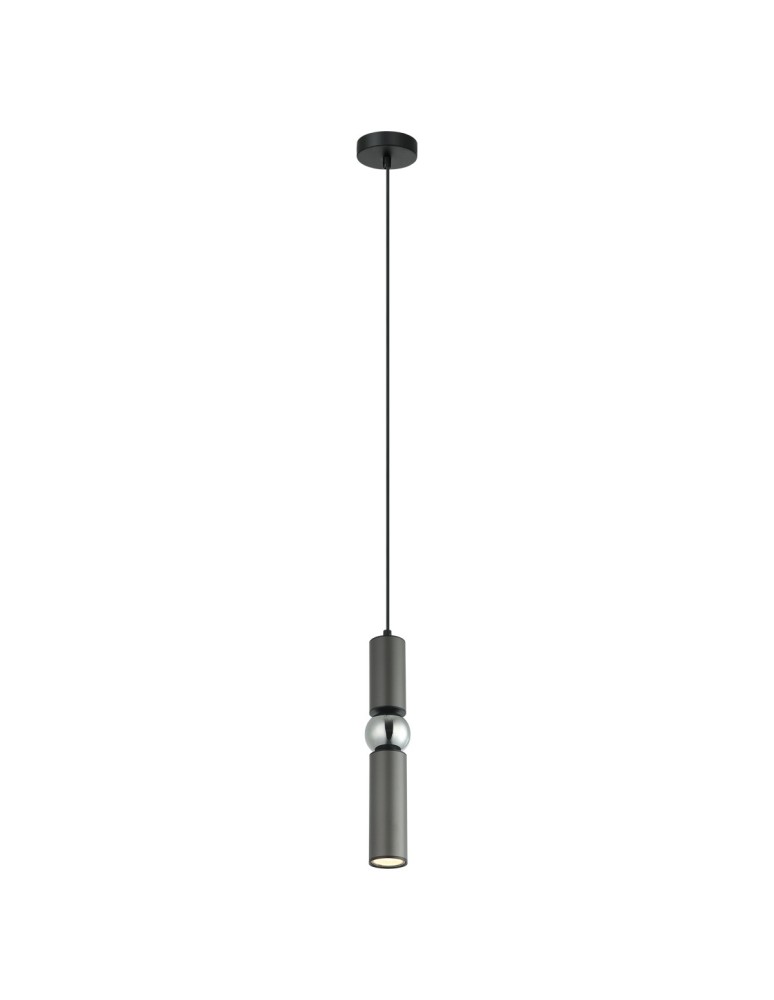 Loft pendant lamps - ITALUX Isidora Pendant GU10 1x25W Black/Grey/Chrome PND-14290-1-GR - product kolory-swiatla.pl 2
