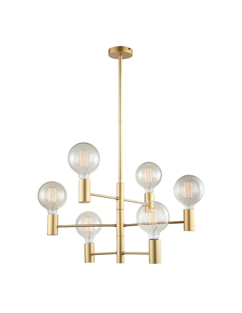 Scandinavian style chandeliers - ITALUX Veva Pendant E27 6x40W Gold Matte MDM3339/6 GD - product kolory-swiatla.pl 2