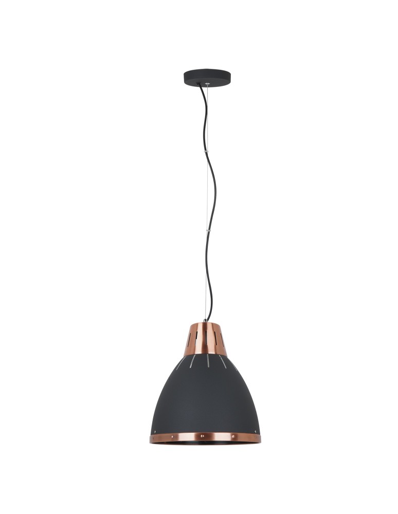 Loft pendant lamps - ITALUX Merton Pendant E27 1x60W Graphite/Red MD-HN8209 BK+RC - product kolory-swiatla.pl 2