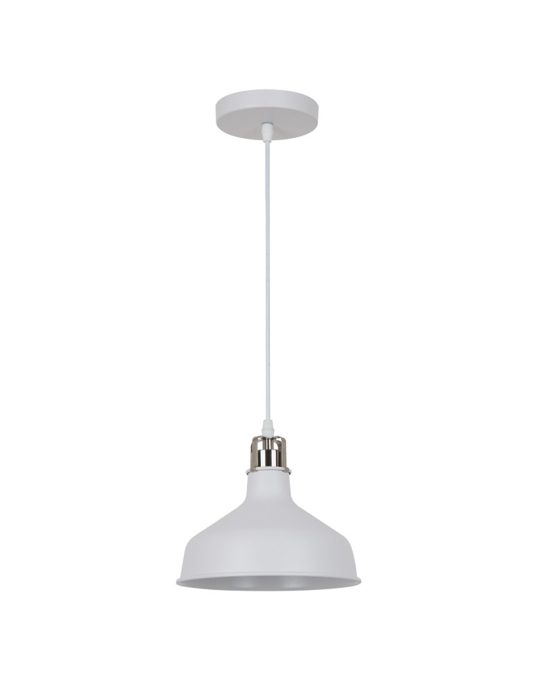Pendant lamps - ITALUX Hooper Pendant E27 1x60W White/Nickel MD-HN8049M-WH+S.NICK - product kolory-swiatla.pl 2
