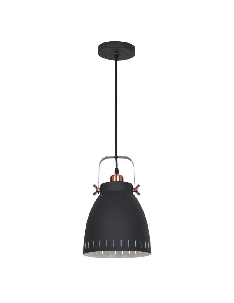 Pendant lamps - ITALUX Franklin Pendant E27 1x60W Graphite/Red MD-HN8026M-B+RC - product kolory-swiatla.pl 2