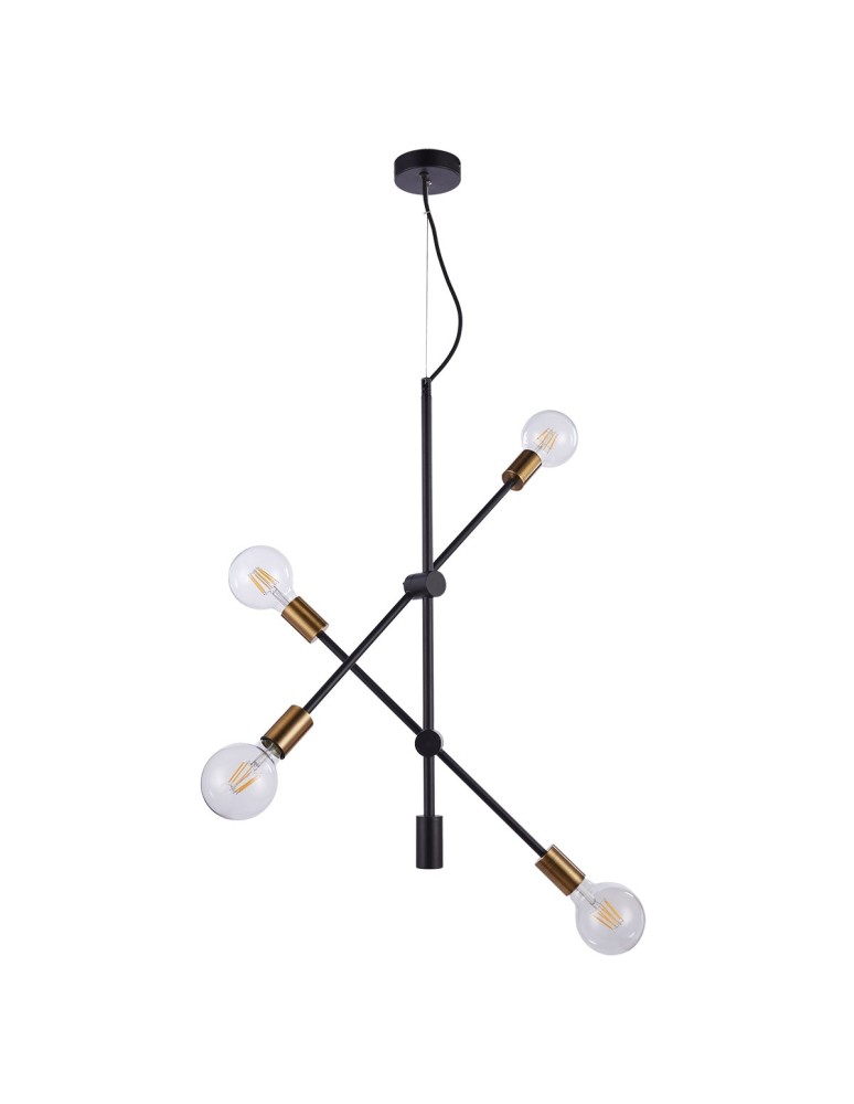 Pendant lamps - ITALUX Edmond Pendant E27 4x60W Black/Gold MD-BR-262002-D4-G/B - product kolory-swiatla.pl 2