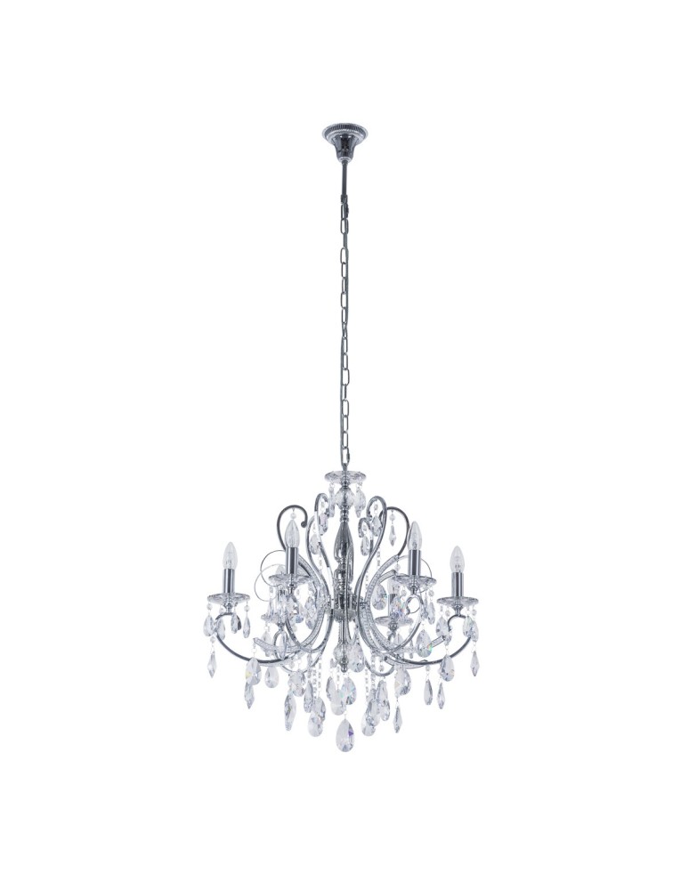 Chandelier chandeliers - ITALUX Barocco Chrome Chandelier E14 6x40W Chrome MD72709-6A - product kolory-swiatla.pl 2
