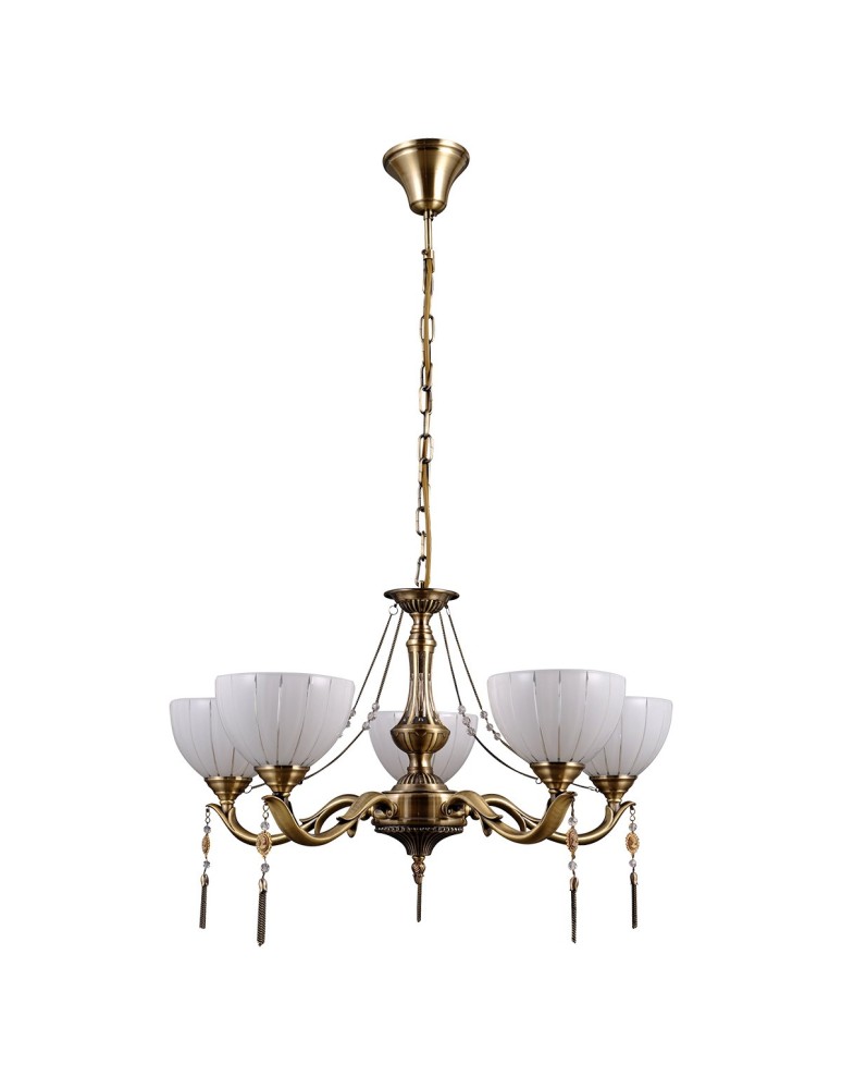 Retro chandeliers - ITALUX Baxio Chandelier E27 5x60W Gold MD38445-5 - product kolory-swiatla.pl 2