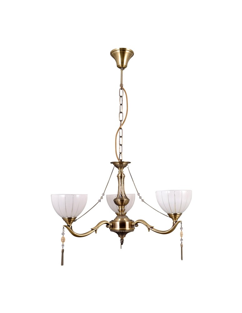 Retro chandeliers - ITALUX Baxio Chandelier E27 3x60W Gold MD38445-3 - product kolory-swiatla.pl 2
