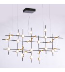 Designer pendant lamps - ITALUX Provenza LED Pendant Integrated 72W 3000K 4800lm Black/Gold MD18001067-30A BG. - product 2