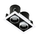 Flush-mounted lamps - pendants - ITALUX Mercanta Double 4000K Recessed ceiling LED integrated 12W 4000K 1640lm White/Black GL7117-2/12W 4000K WH+BL - product 2
