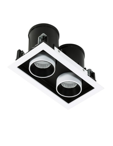 ITALUX Mercanta Double 4000K Recessed ceiling LED integrated 12W 4000K 1640lm White/Black GL7117-2/12W 4000K WH+BL - product 2