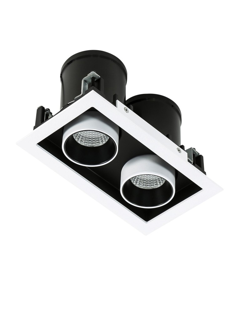Flush-mounted lamps - pendants - ITALUX Mercanta Double 4000K Recessed ceiling LED integrated 12W 4000K 1640lm White/Black GL7117-2/12W 4000K WH+BL - product kolory-swiatla.pl 2