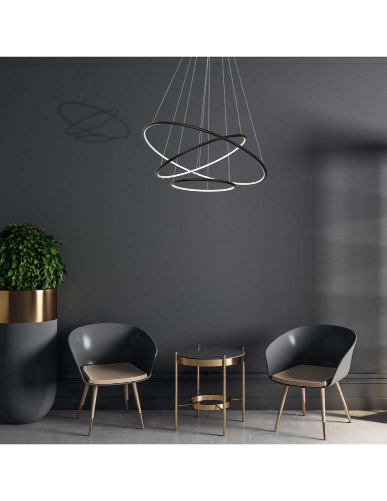 Pendant lamps circles - Milagro ORION BLACK 99W LED Pendant Lamp ML509 - product kolory-swiatla.pl 3