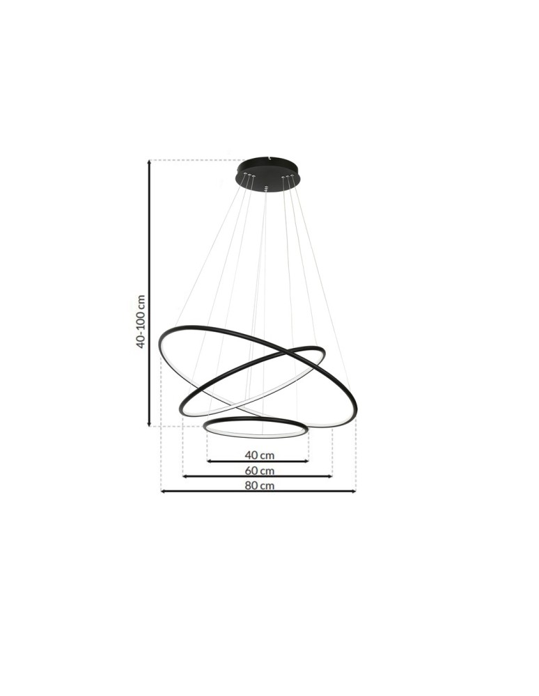 Pendant lamps circles - Milagro ORION BLACK 99W LED Pendant Lamp ML509 - product kolory-swiatla.pl 7