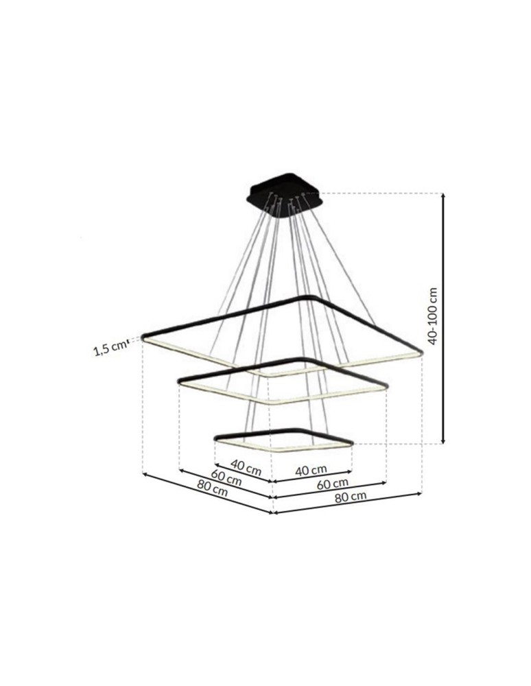 Pendant lamps - Milagro NIX BLACK 117W LED Pendant Lamp ML519 - product kolory-swiatla.pl 7