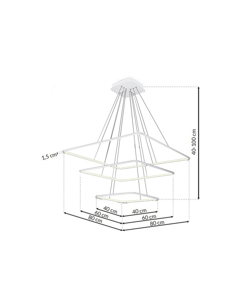 Pendant lamps - Milagro NIX WHITE 117W LED Pendant Lamp ML515. - product kolory-swiatla.pl 7