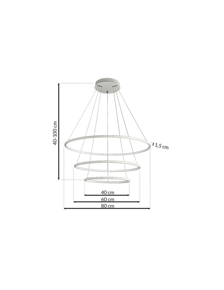 Pendant lamps - Milagro ORION WHITE 99W LED Pendant Lamp ML503 - product kolory-swiatla.pl 7