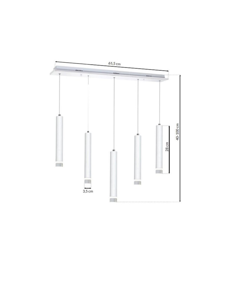 Pendant lamps - Milagro ALBA 5X5W LED Pendant Lamp ML190 - product kolory-swiatla.pl 9