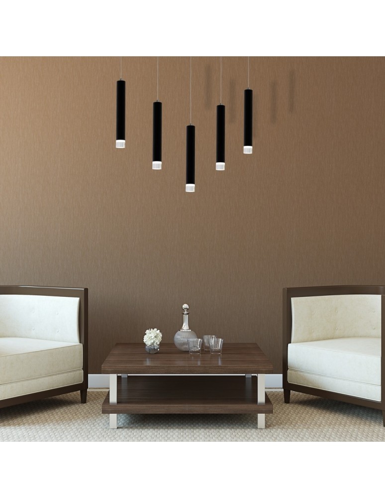 Pendant lamps - Milagro CARBON 5X5W LED Pendant Lamp ML184 - product kolory-swiatla.pl 5