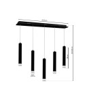 Milagro Lampa Wisząca CARBON 5X5W LED ML184