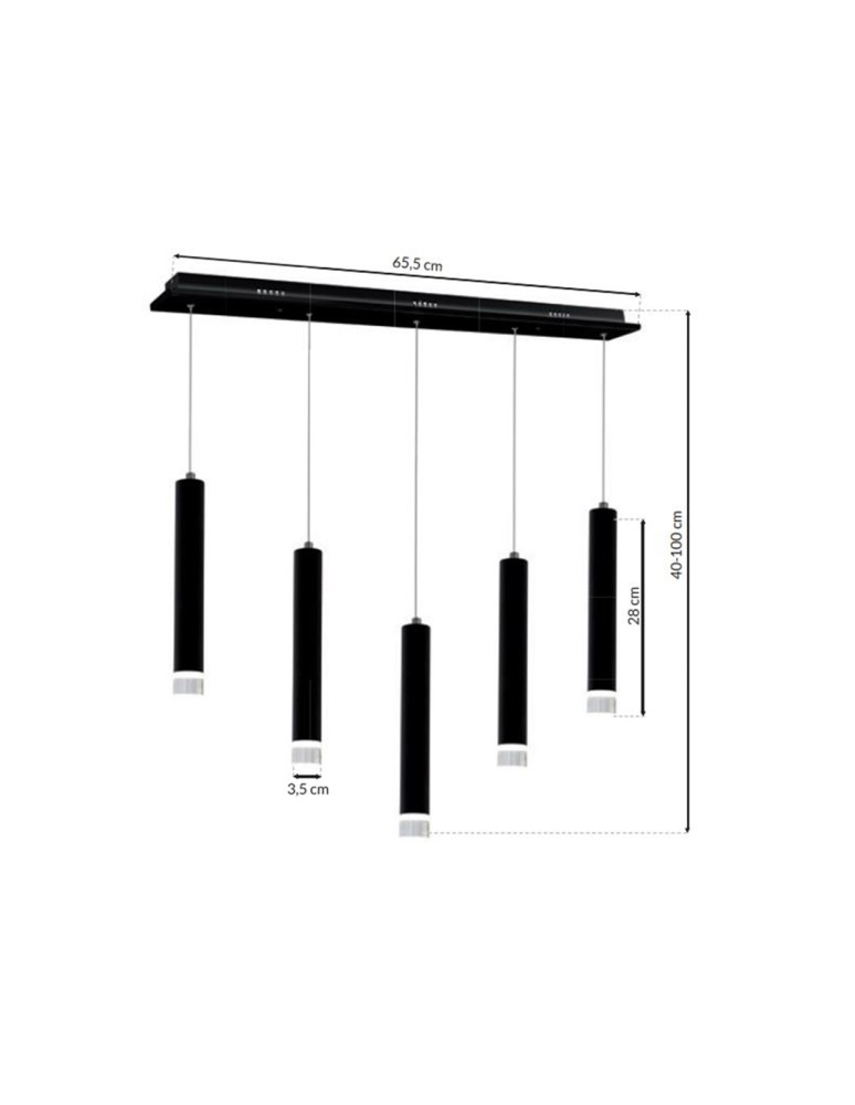 Milagro Lampa Wisząca CARBON 5X5W LED ML184