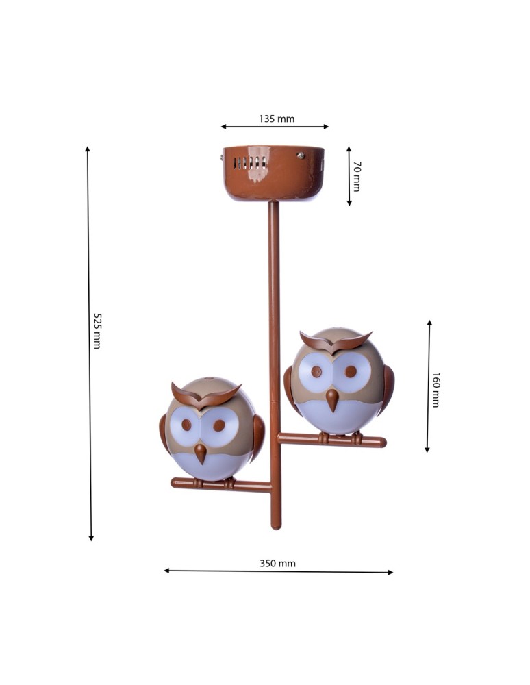 Children's pendant lamps - Milagro OWL 2XG9 LED Ceiling LAMP ML244 - product kolory-swiatla.pl 6