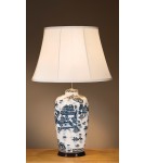 Table lamps with lampshade - LUIS COLLECTION BLUE WILLOW PATTERN 1x60W E27 BLUE TRAD WP/TL Table. - product 1