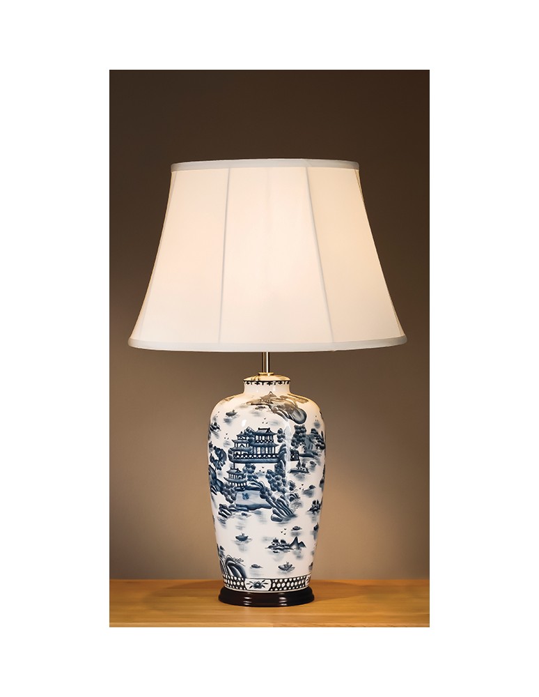 Table lamps with lampshade - LUIS COLLECTION BLUE WILLOW PATTERN 1x60W E27 BLUE TRAD WP/TL Table. - product kolory-swiatla.pl 1