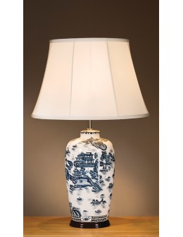 LUIS COLLECTION BLUE WILLOW PATTERN 1x60W E27 BLUE TRAD WP/TL Table.