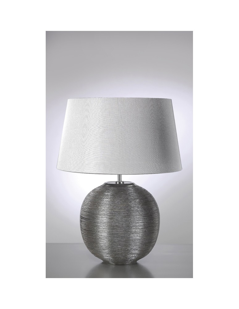 Table lamps with lampshade - LUIS COLLECTION CESAR Silver 1x60W E27 CAESAR/TL SIL Table. - product kolory-swiatla.pl 1