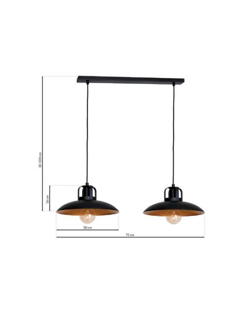 Pendant lamps on a strip - Milagro FELIX 2xE27 Pendant Lamp MLP3683 - product kolory-swiatla.pl 7