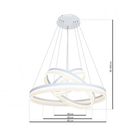 Milagro Lampa Wisząca RING 4080 114W LED + PILOT ML4080