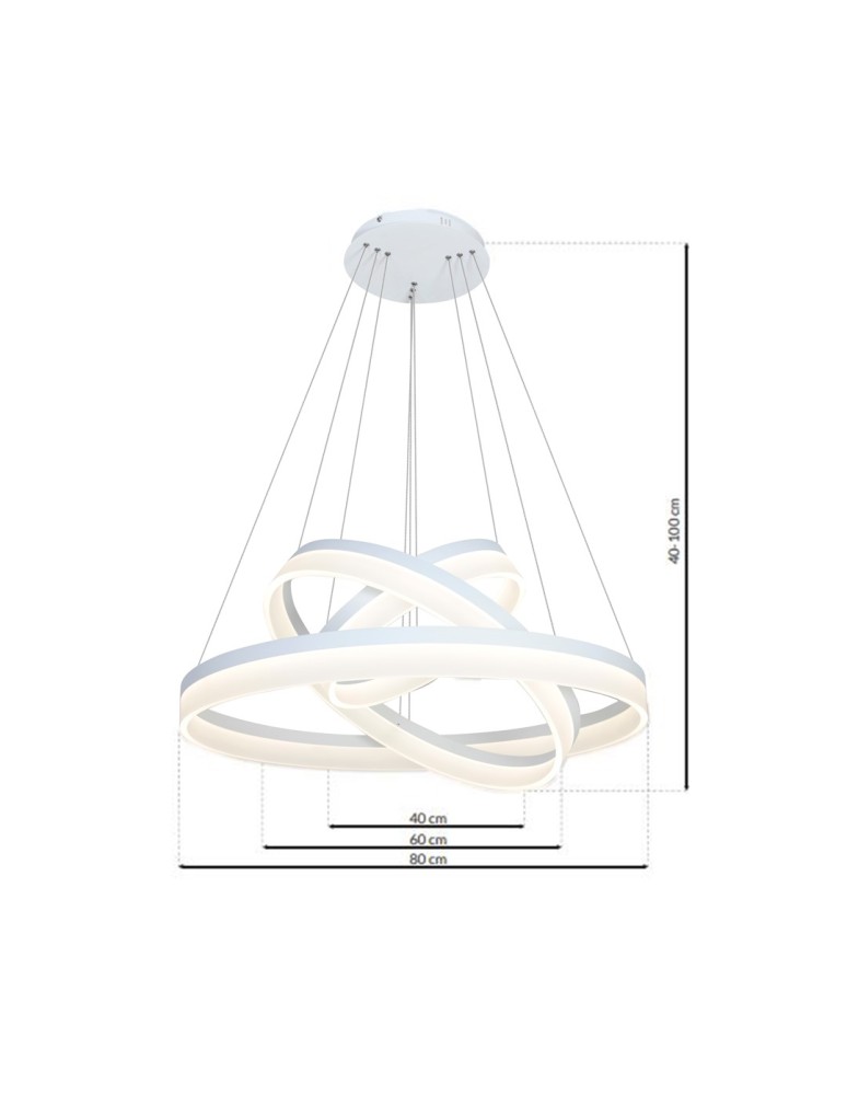 Pendant lamps circles - Milagro RING Pendant Lamp 4080 114W LED + PILOT ML4080 - product kolory-swiatla.pl 9