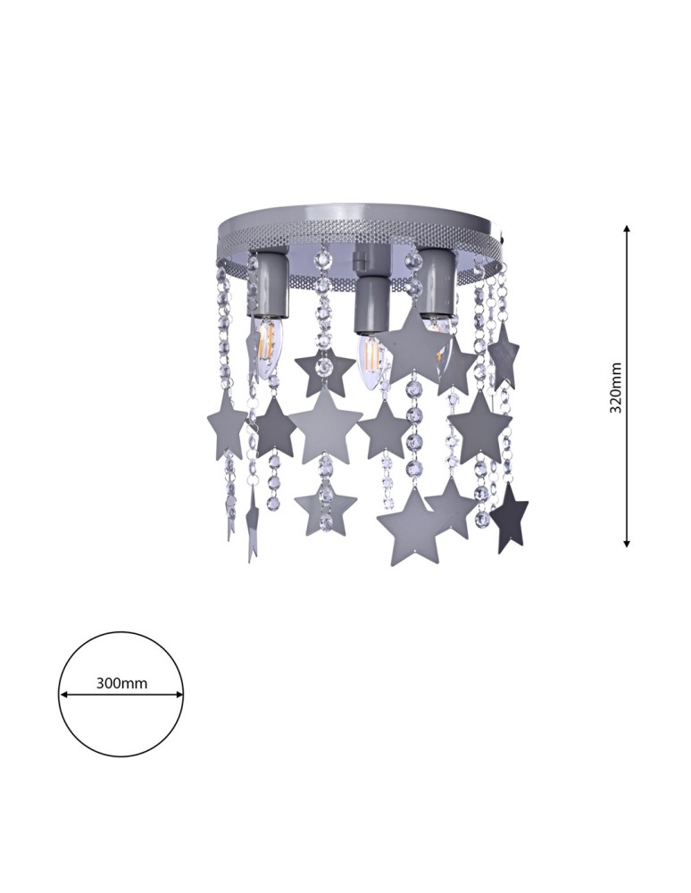 Children's ceiling lamps - Milagro STAR Ceiling Lamp 3xE27 MLP1130 - product kolory-swiatla.pl 7