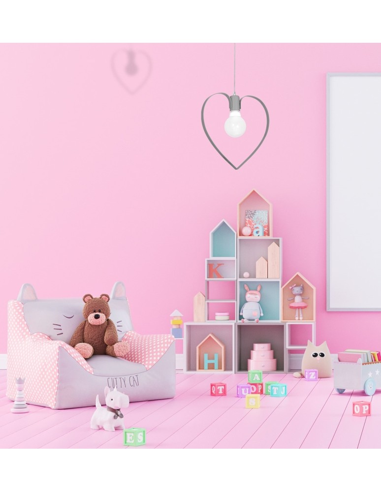 Children's pendant lamps - Milagro AMORE GREY 1xE27 pendant lamp MLP9822 - product kolory-swiatla.pl 6