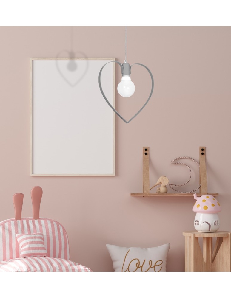 Children's pendant lamps - Milagro AMORE GREY 1xE27 pendant lamp MLP9822 - product kolory-swiatla.pl 7