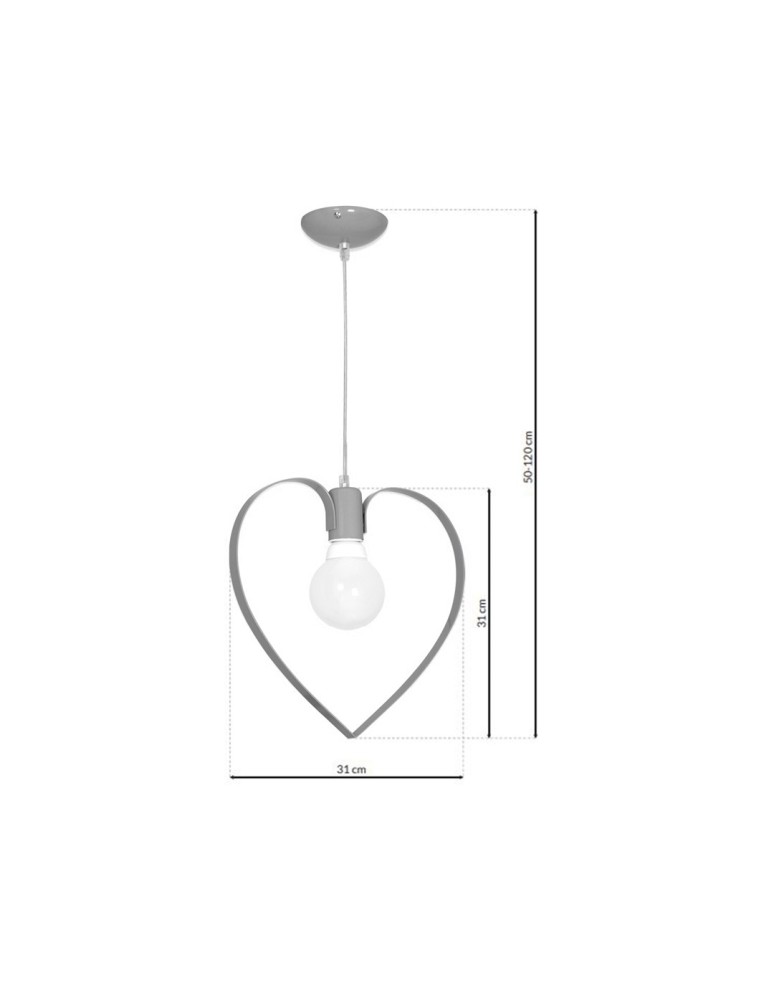 Children's pendant lamps - Milagro AMORE GREY 1xE27 pendant lamp MLP9822 - product kolory-swiatla.pl 9