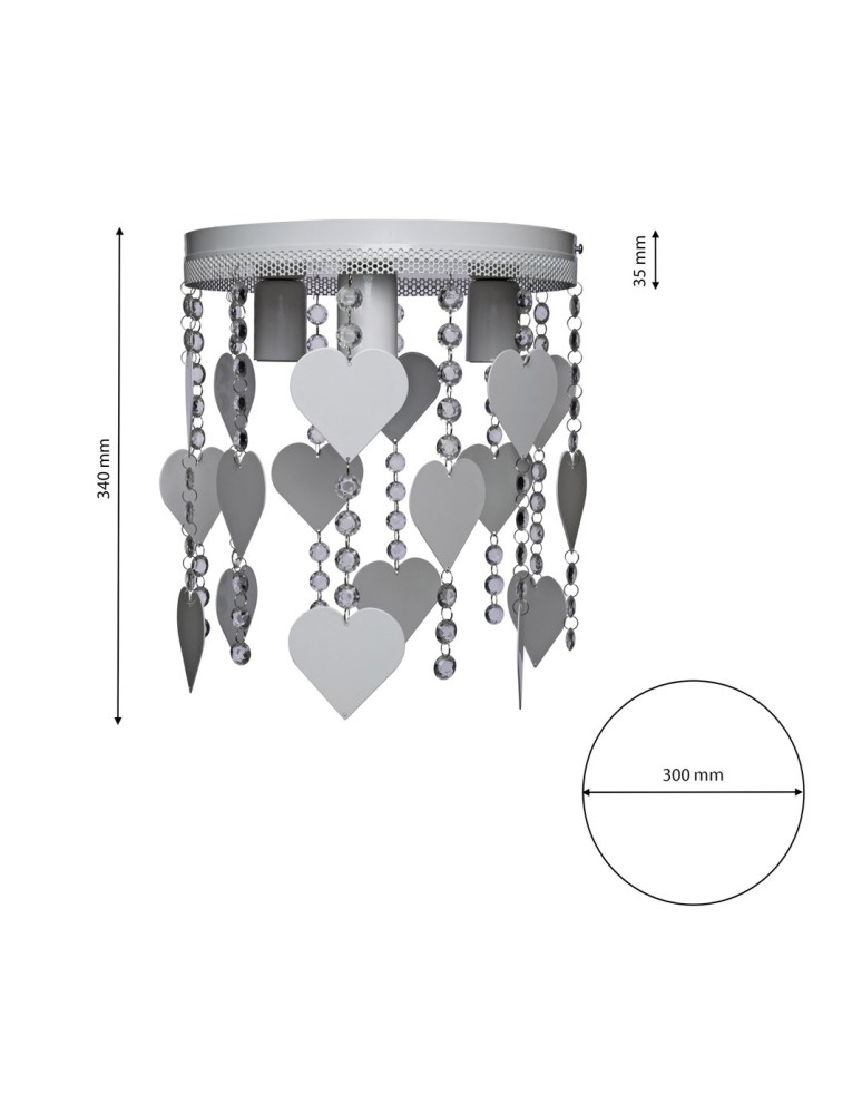 Children's ceiling lamps - Milagro CORAZON 3xE27 MLP1151 Ceiling Lamp. - product kolory-swiatla.pl 8