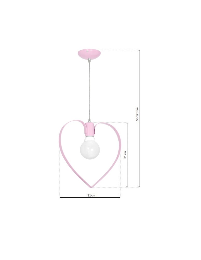 Children's pendant lamps - Milagro AMORE PINK 1xE27 pendant lamp MLP9953 - product kolory-swiatla.pl 9