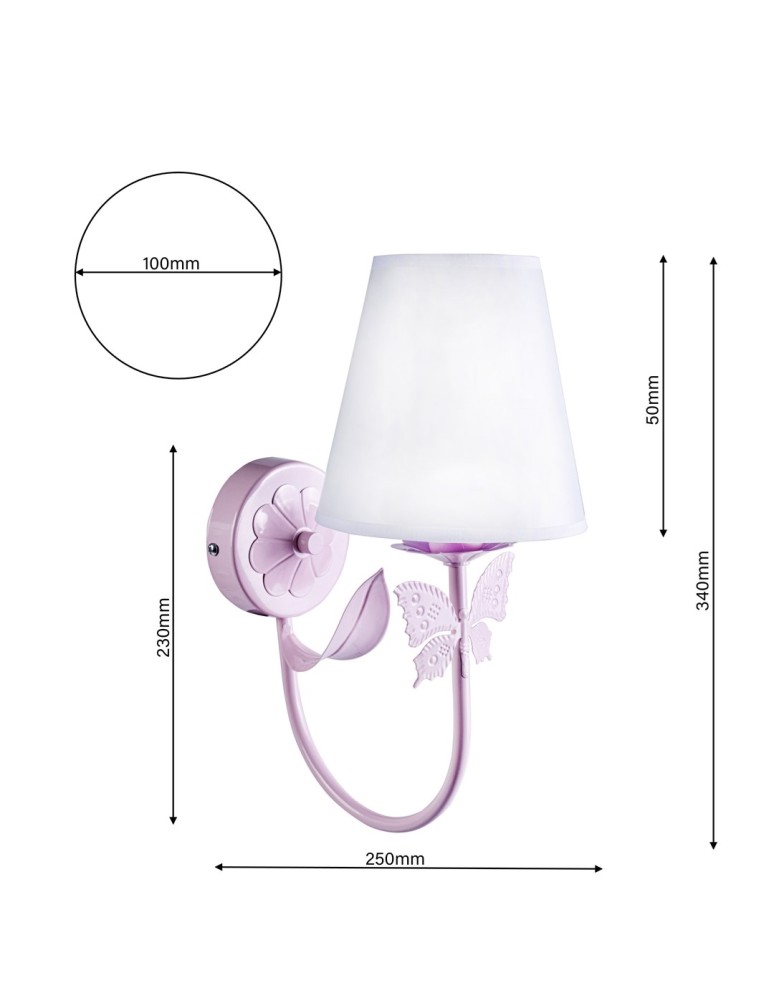 Children's wall lamps - Milagro Wall lamp ALICE PINK 1xE14 MLP962 - product kolory-swiatla.pl 8