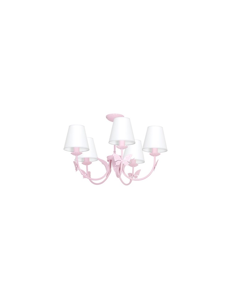 Children's pendant lamps - Milagro Chandelier ALICE PINK 5xE14 MLP964 - product kolory-swiatla.pl 1