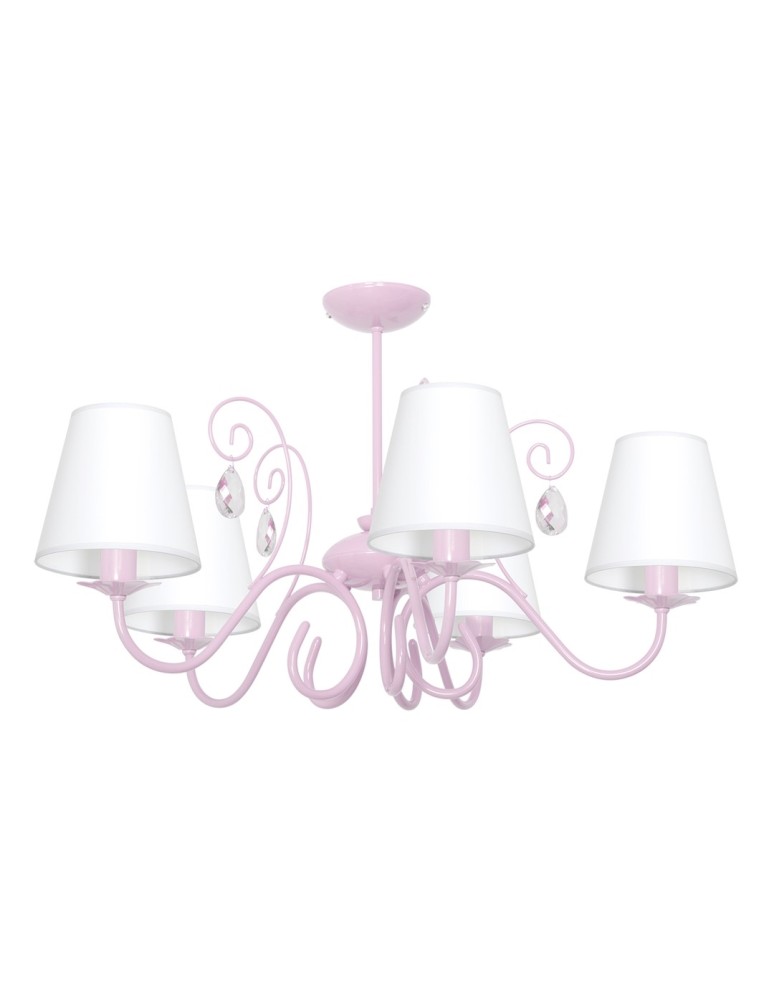Children's pendant lamps - Milagro Chandelier SARA PINK 5xE14 MLP1052 - product kolory-swiatla.pl 1