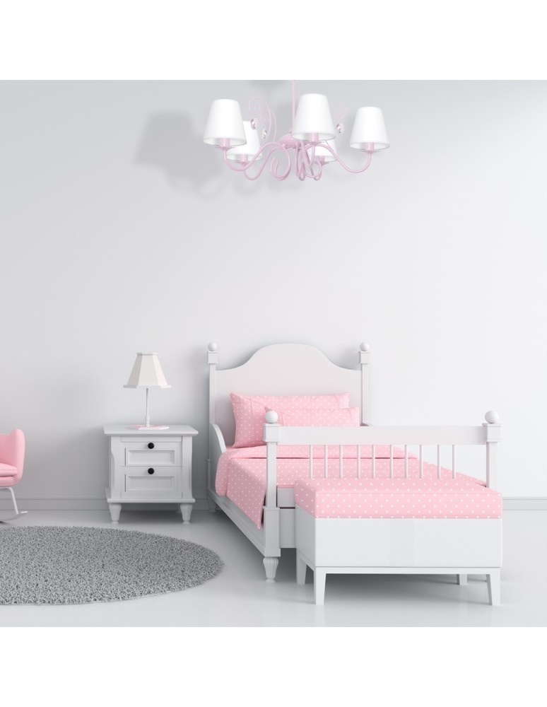 Children's pendant lamps - Milagro Chandelier SARA PINK 5xE14 MLP1052 - product kolory-swiatla.pl 4