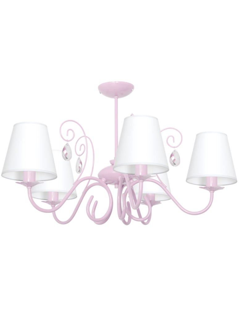 Children's pendant lamps - Milagro Chandelier SARA PINK 5xE14 MLP1052 - product kolory-swiatla.pl 6