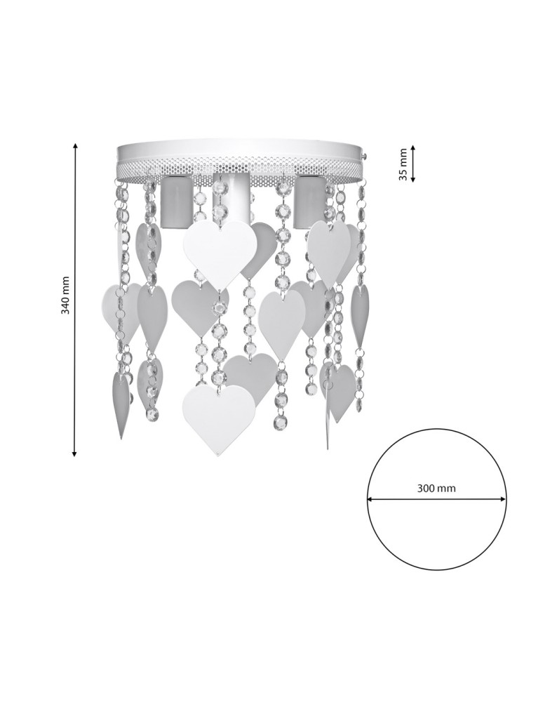Children's ceiling lamps - Milagro CORAZON 3xE27 MLP1148 Ceiling Lamp. - product kolory-swiatla.pl 10