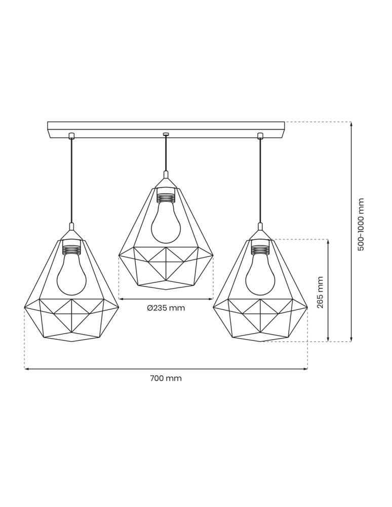 Milagro Lampa wisząca BASKET GRAY 3xE27 MLP7217