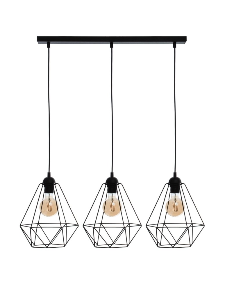 Pendant lamps - Milagro BASKET BLACK 3xE27 pendant lamp MLP7215 - product kolory-swiatla.pl 1