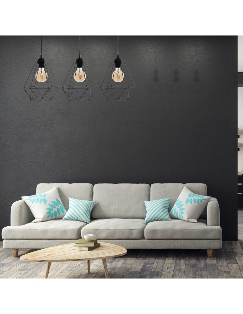 Pendant lamps - Milagro BASKET BLACK 3xE27 pendant lamp MLP7215 - product kolory-swiatla.pl 6