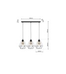 Pendant lamps - Milagro BASKET BLACK 3xE27 pendant lamp MLP7215 - product 9
