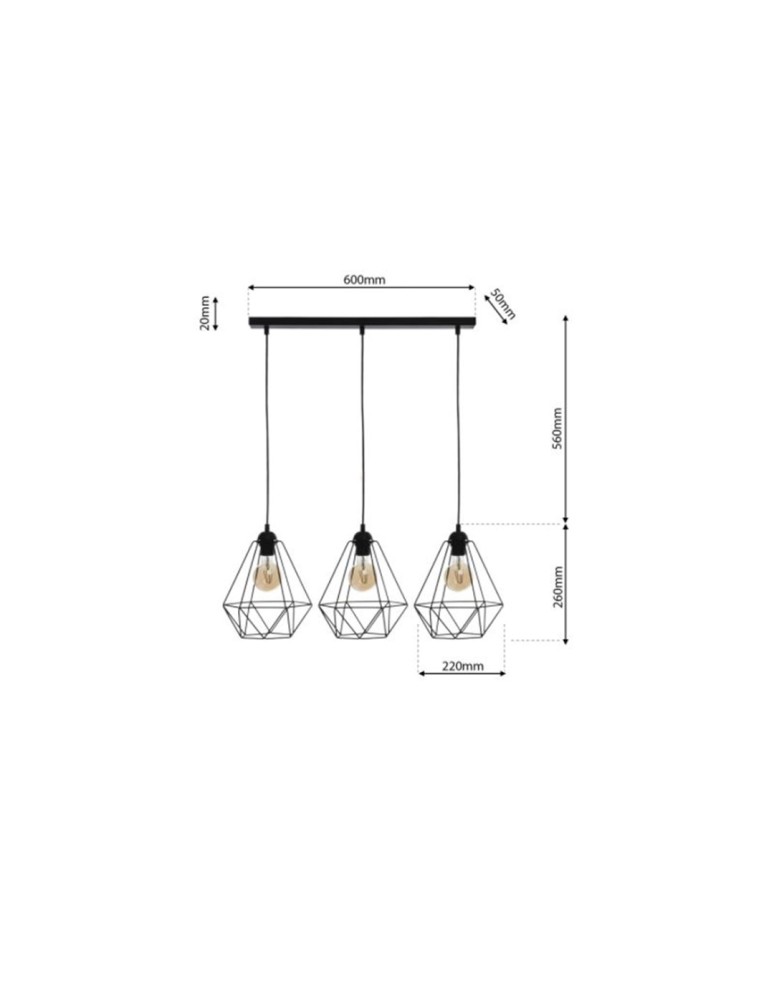 Pendant lamps - Milagro BASKET BLACK 3xE27 pendant lamp MLP7215 - product kolory-swiatla.pl 9