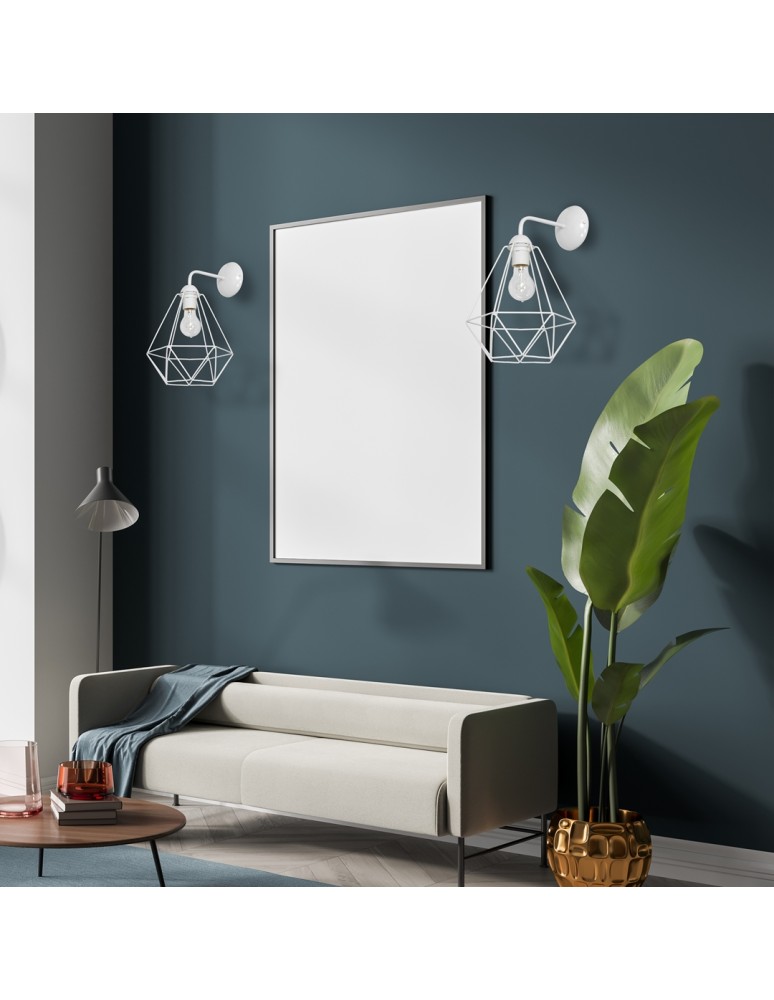 Loft wall lamps - industrial - Milagro Wall lamp BASKET WHITE 1xE27 MLP7211 - product kolory-swiatla.pl 3