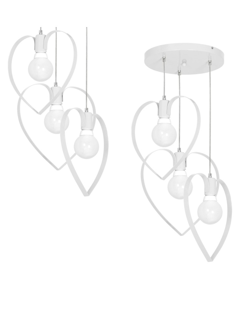 Children's pendant lamps - Milagro AMORE WHITE 3xE27 pendant lamp MLP9951 - product kolory-swiatla.pl 1