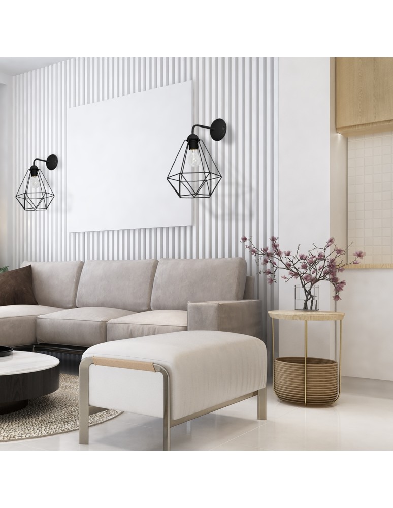 Loft wall lamps - industrial - Milagro Wall lamp BASKET BLACK 1xE27 MLP7206 - product kolory-swiatla.pl 2